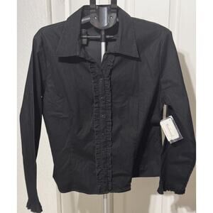 Westbound Black Corduroy Wrinkle Free Button Down Top Size XL